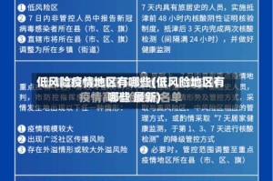 低风险疫情地区有哪些(低风险地区有哪些 最新)