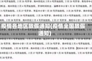 疫情各地区放假通知(疫情全国放假通知)