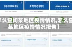 【怎么查询某地区疫情情况,怎么查询某地区疫情情况报告】