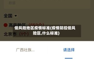 低风险地区疫情标准(疫情防控低风险区,什么标准)