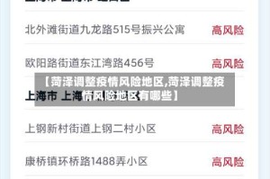 【菏泽调整疫情风险地区,菏泽调整疫情风险地区有哪些】