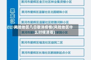 风险地区几日取消疫情(风险地区什么时候清零)