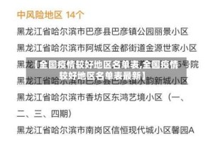 【全国疫情较好地区名单表,全国疫情较好地区名单表最新】