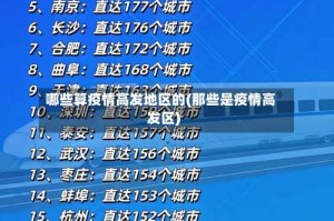 哪些算疫情高发地区的(那些是疫情高发区)