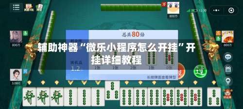 辅助神器“微乐小程序怎么开挂	”开挂详细教程-第1张图片