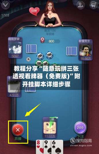 教程分享“随意玩拼三张透视看牌器（免费版)”附开挂脚本详细步骤-第1张图片