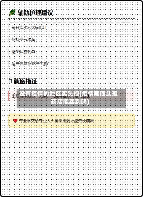 没有疫情的地区买头孢(疫情期间头孢药店能买到吗)-第2张图片