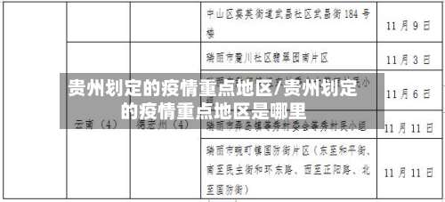 贵州划定的疫情重点地区/贵州划定的疫情重点地区是哪里-第3张图片