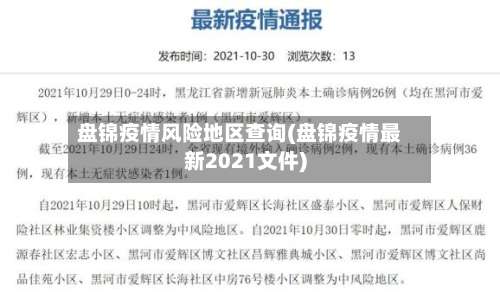 盘锦疫情风险地区查询(盘锦疫情最新2021文件)-第2张图片
