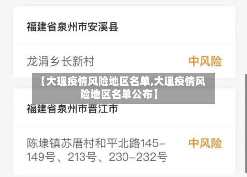 【大理疫情风险地区名单,大理疫情风险地区名单公布】-第1张图片