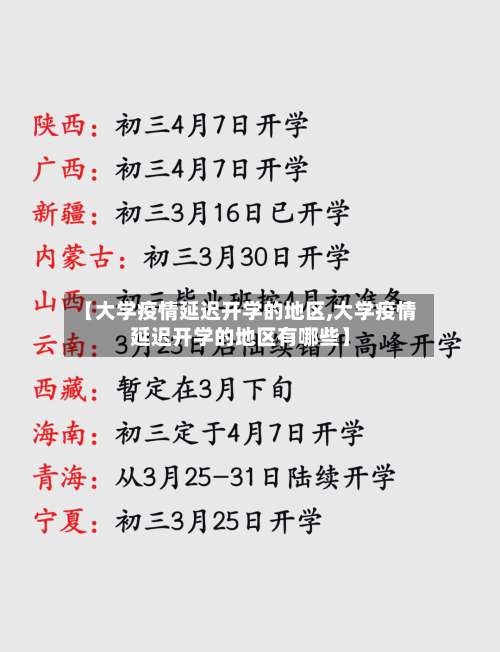 【大学疫情延迟开学的地区,大学疫情延迟开学的地区有哪些】-第3张图片