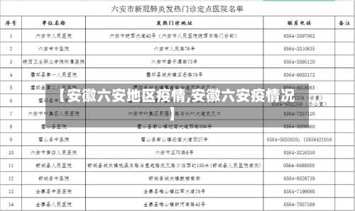 【安徽六安地区疫情,安徽六安疫情况】-第2张图片